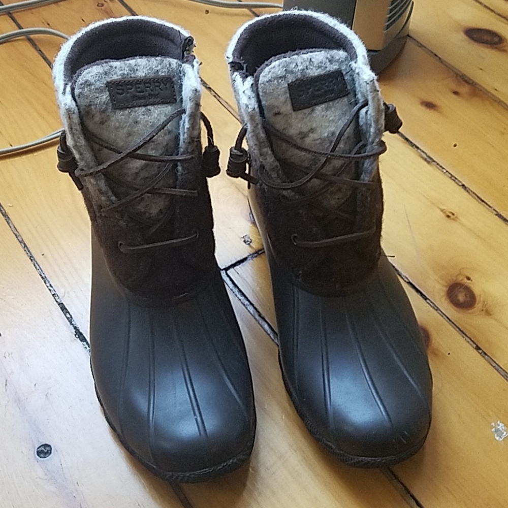 Sperry duck boots with wool ombre detail